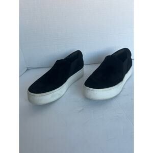 Vince Warren Black Suede White Platform Round Toe Slip On Skate Sneaker Shoes 7